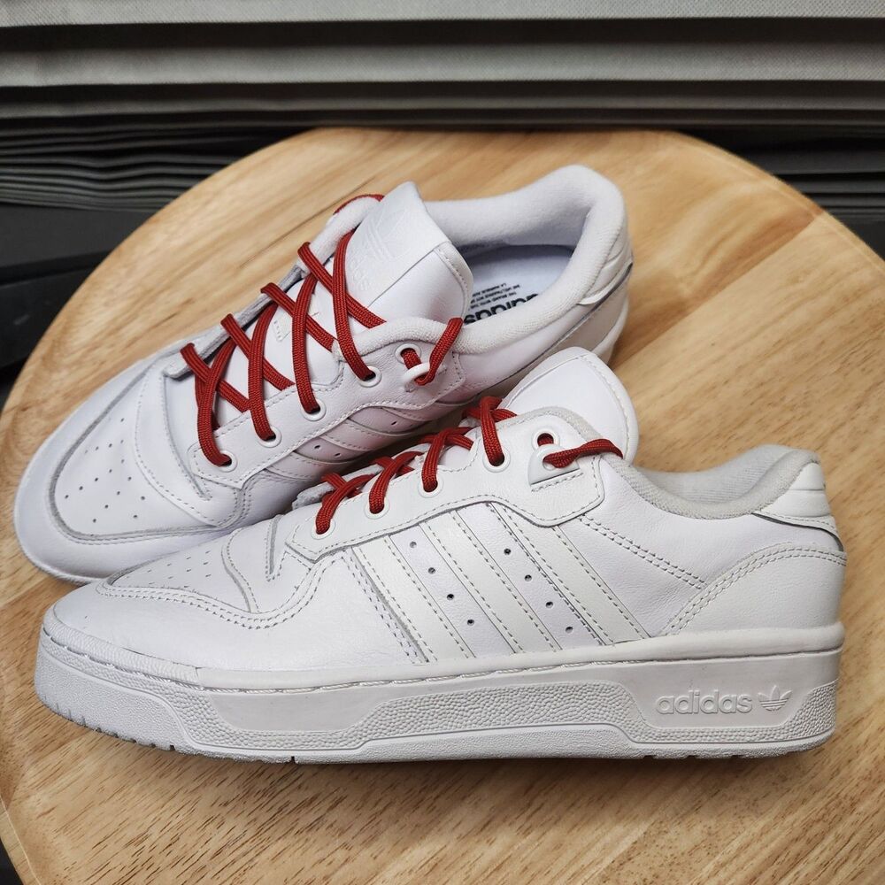 Adidas Rivalry Low Women’s 8.5 White Sneakers Red Laces